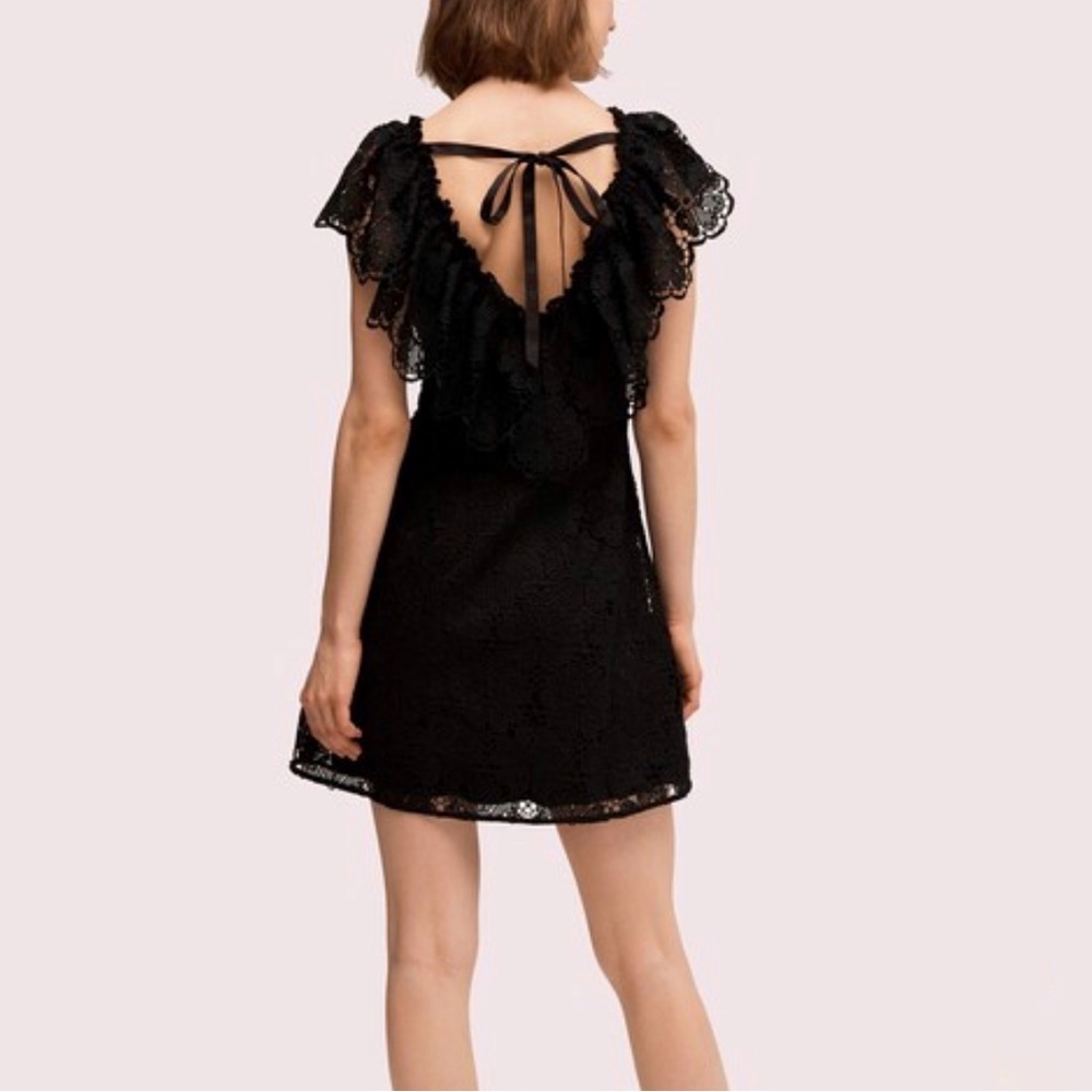 Kate Spade Dress Beetjuice Magenta Pink Spade Lace Mini Dress Sz 12 NWT - Picture 3 of 15